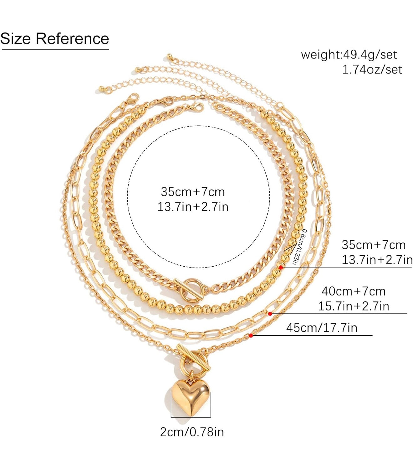 4-Piece Chunky Chain Necklaces