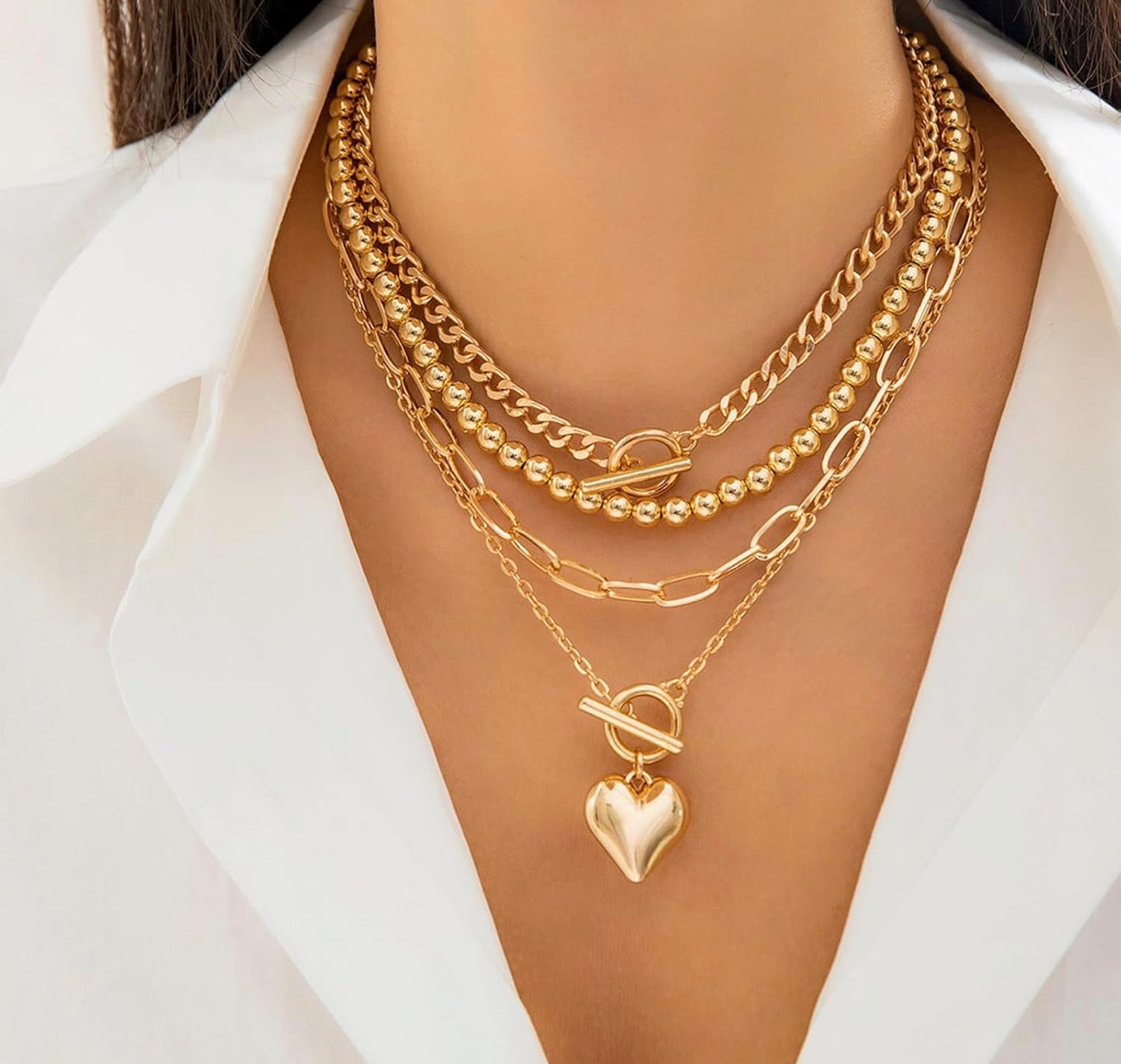 4-Piece Chunky Chain Necklaces