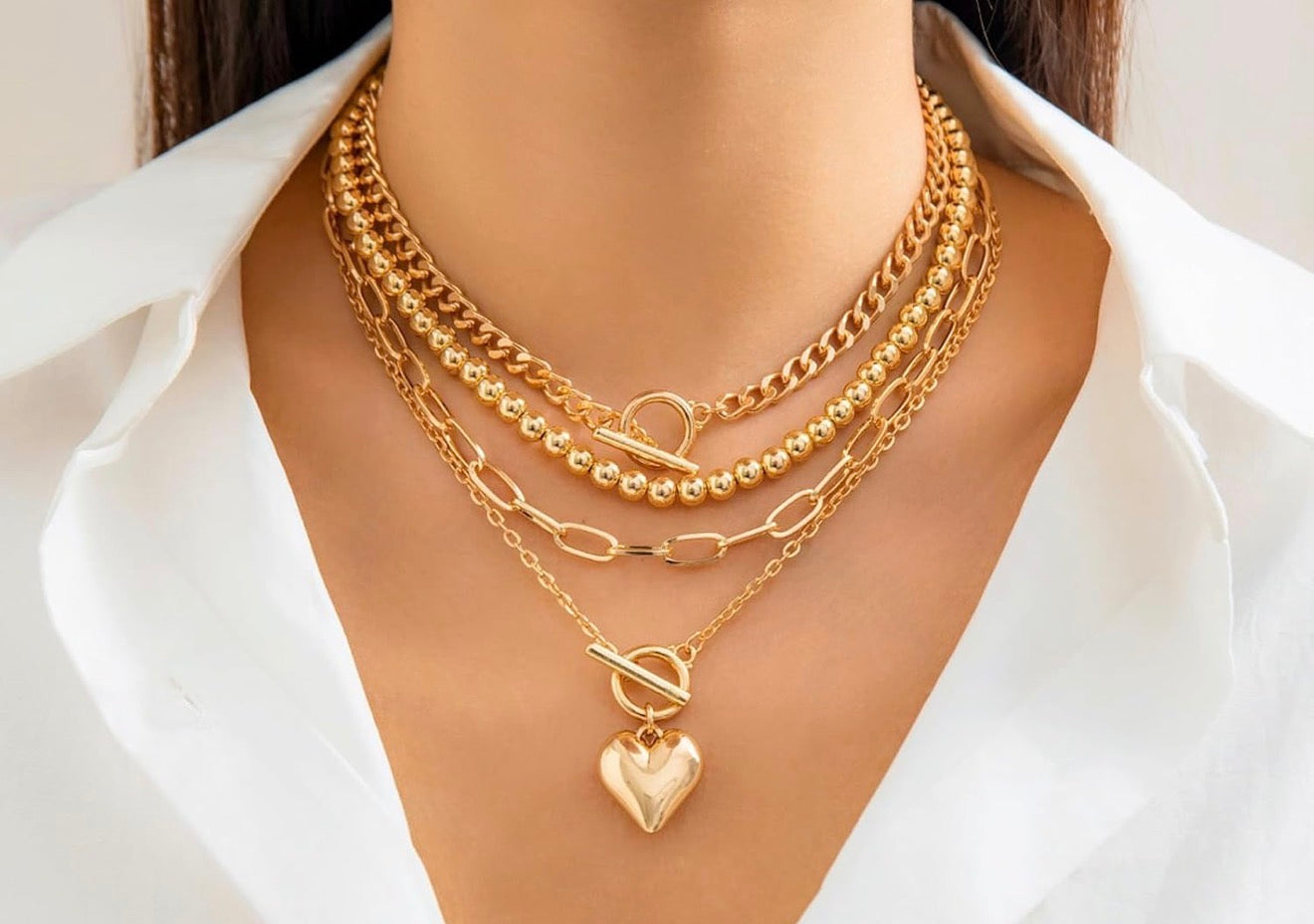4-Piece Chunky Chain Necklaces